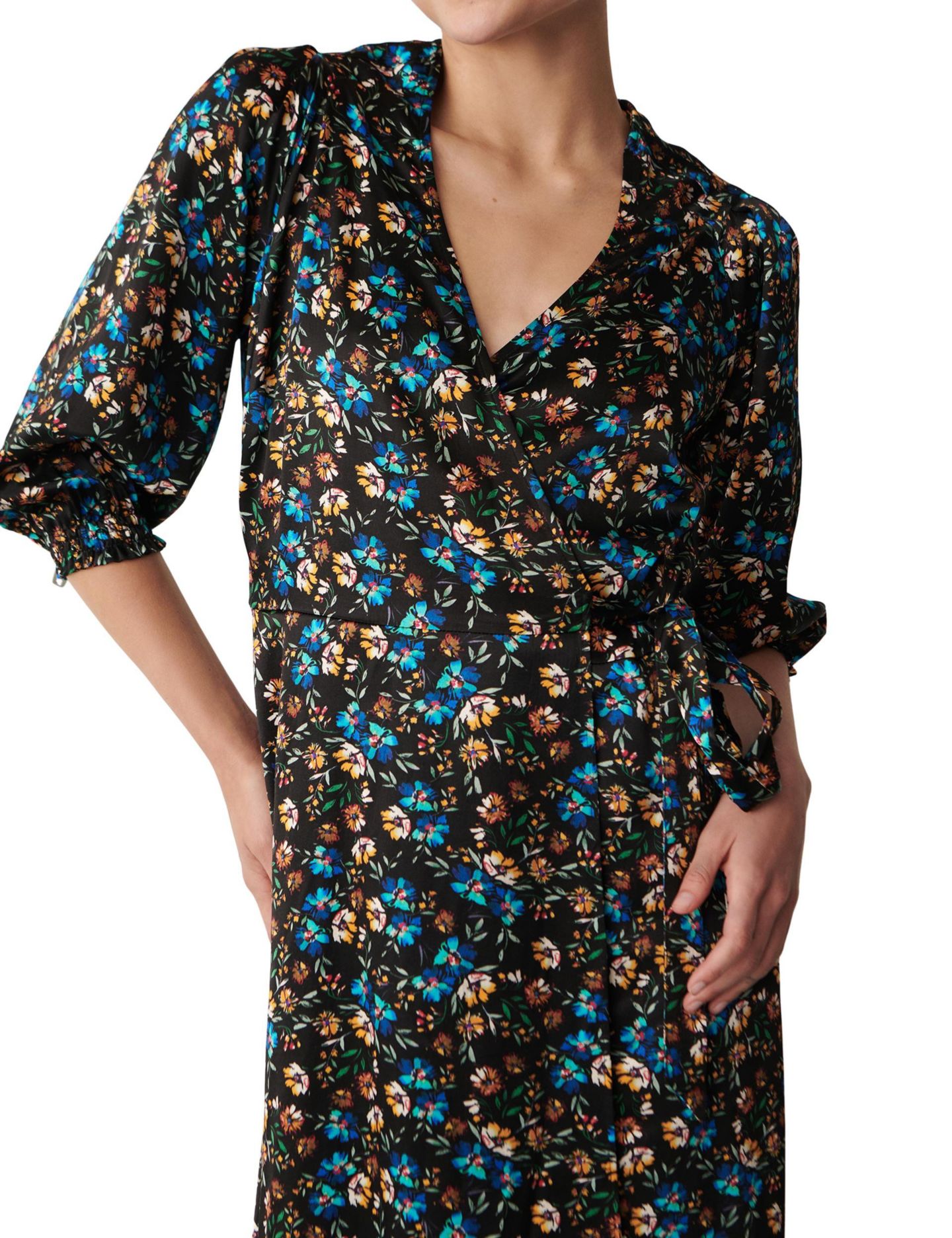Женское платье Finery London Kiera Floral-Print Midi Short-Sleeve, цвет: С принтом — фото 4