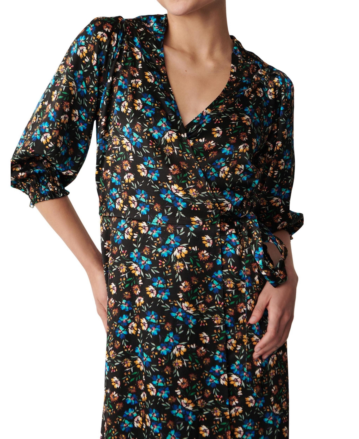 Finery London Women's Kiera Floral-Print Midi Short-Sleeve Dress