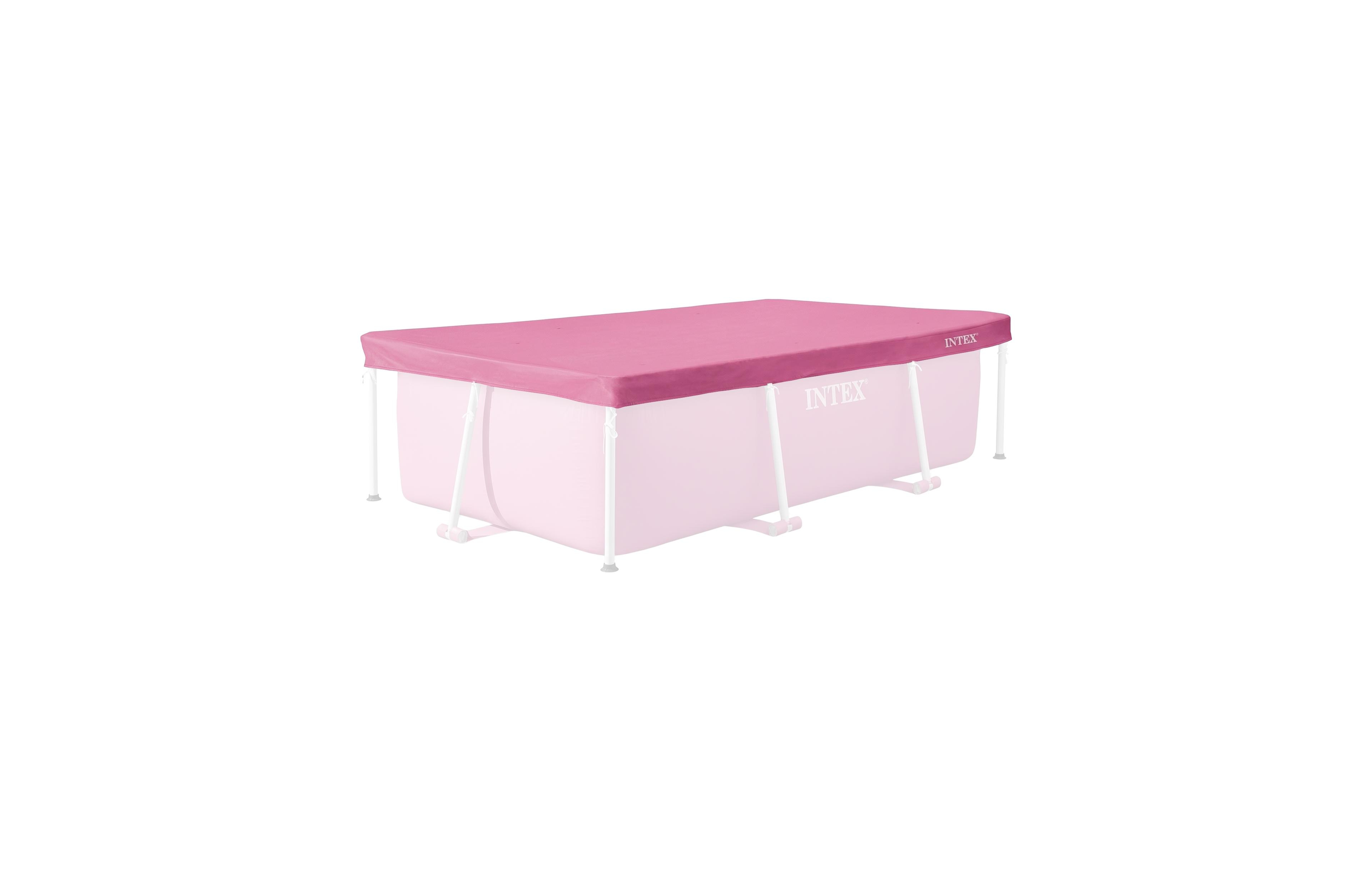 Intex 7.2ft x 4.9ft Rectangular Outdoor Backyard Swimming Pool Cover, Pink