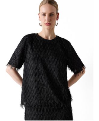 Women's Tufted Short Sleeve Blouse