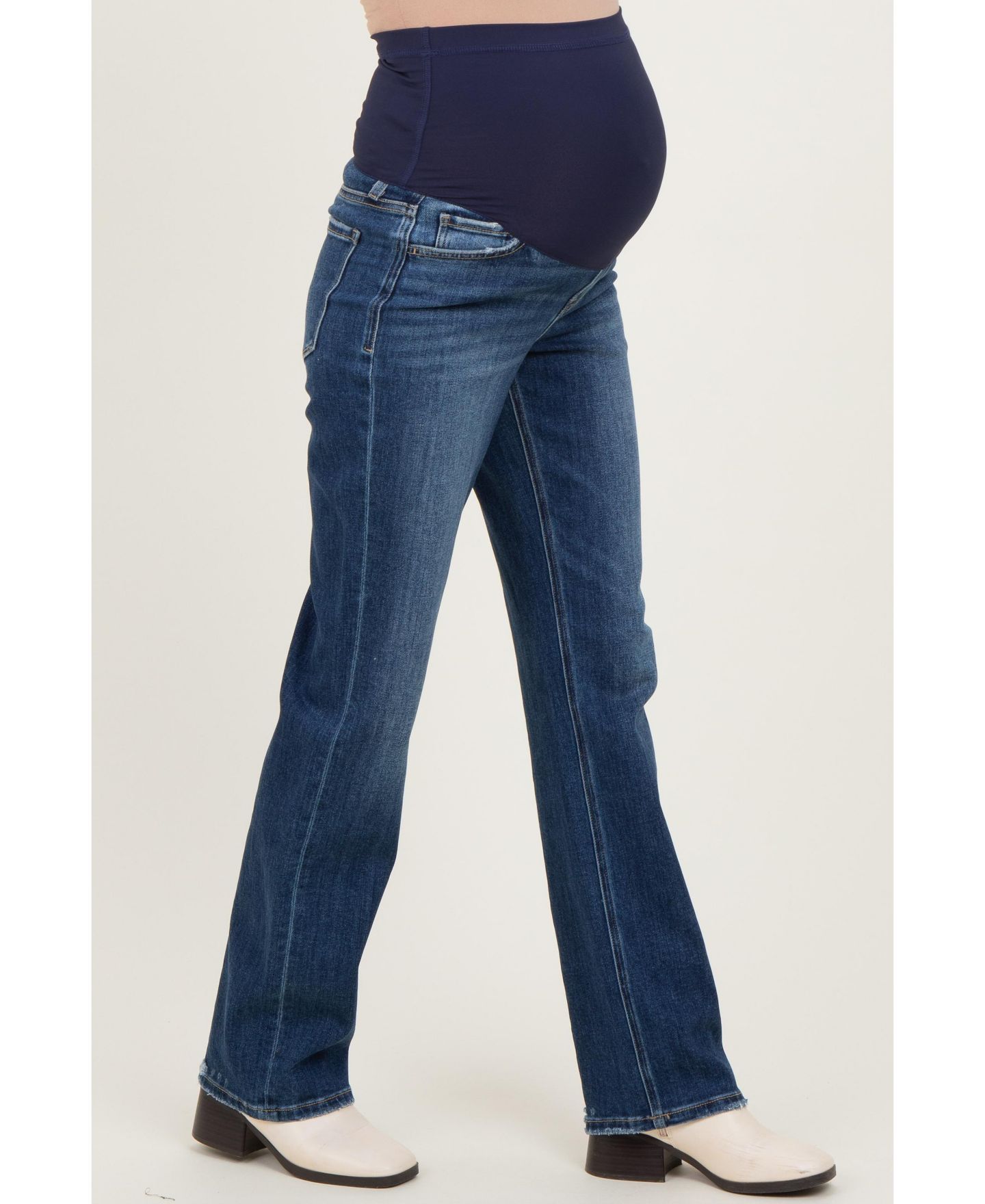 Женские джинсы Pinkblush Maternity High-Rise Dark Wash Straight-Leg, цвет: Тёмно-синий — фото 2