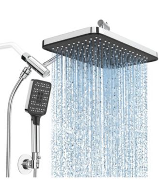 12" Rain Shower Head Handheld Spray Set Adjustable Dual Waterfall