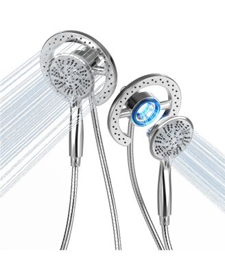 2-in-1 Shower Head Handheld 10 Mode Dual Combo Round Kit