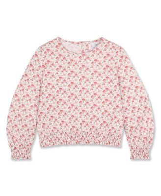 Girls (7-14) Floral Top with Rouching