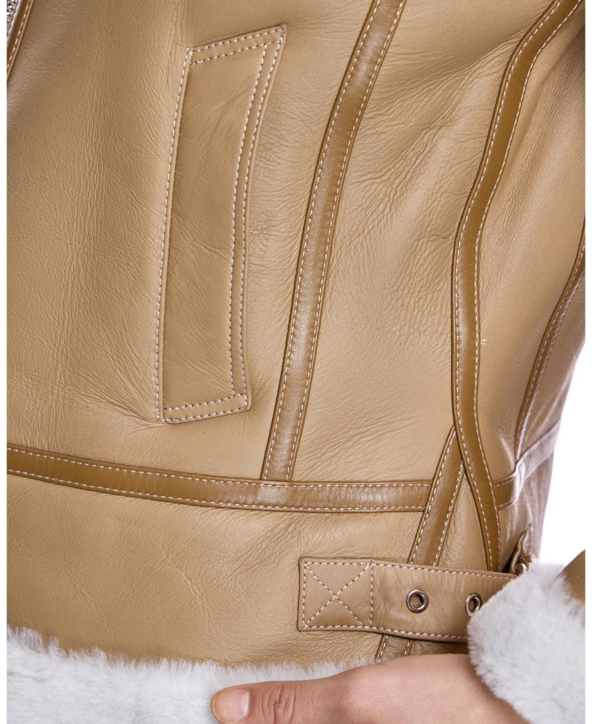 Julia & Stella By Maximilian Women's Shearling Aviator Jacket
