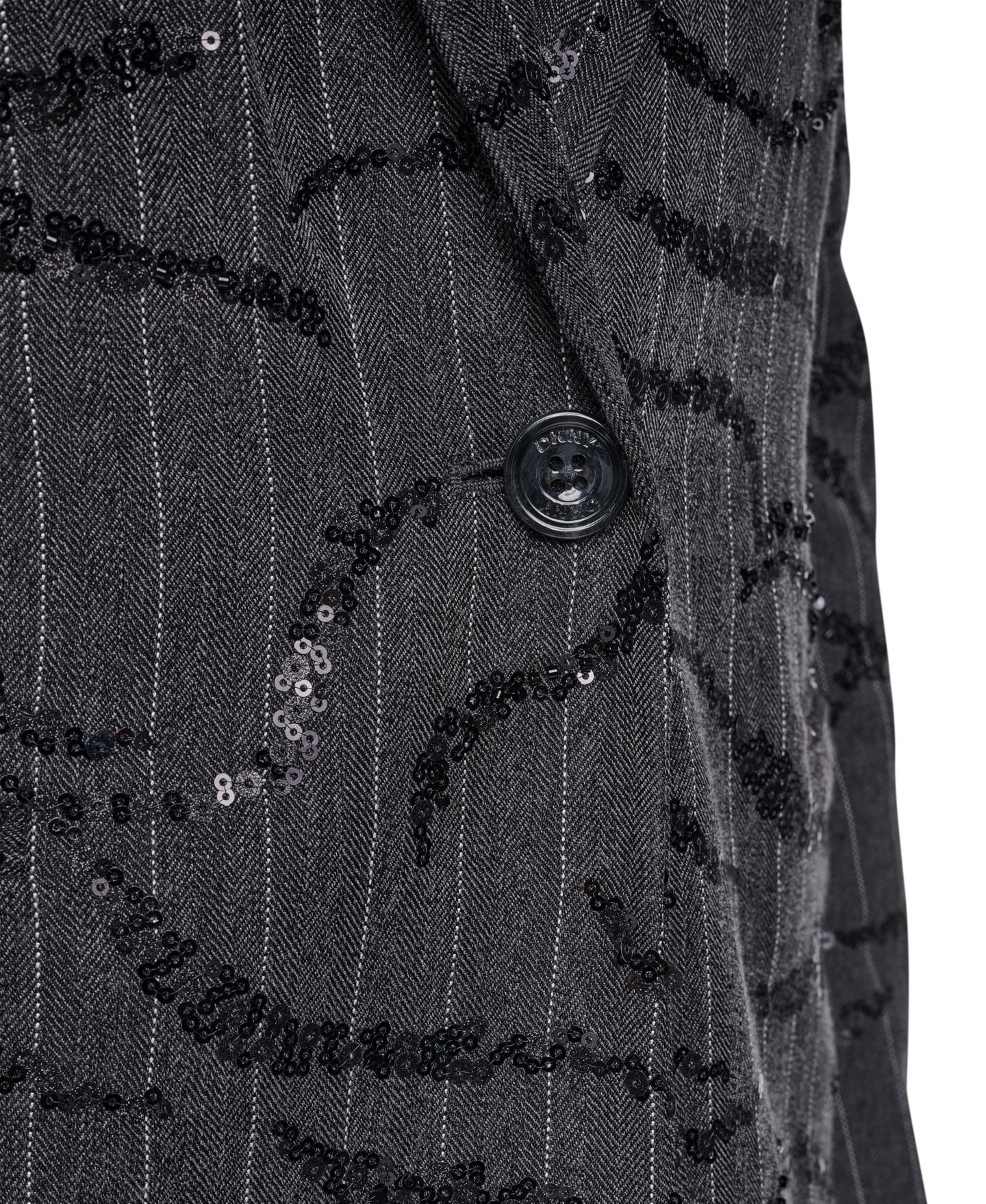 Женский пиджак DKNY Sequin Herringbone Stretch Blazer, цвет: Угольный / Белый — фото 6