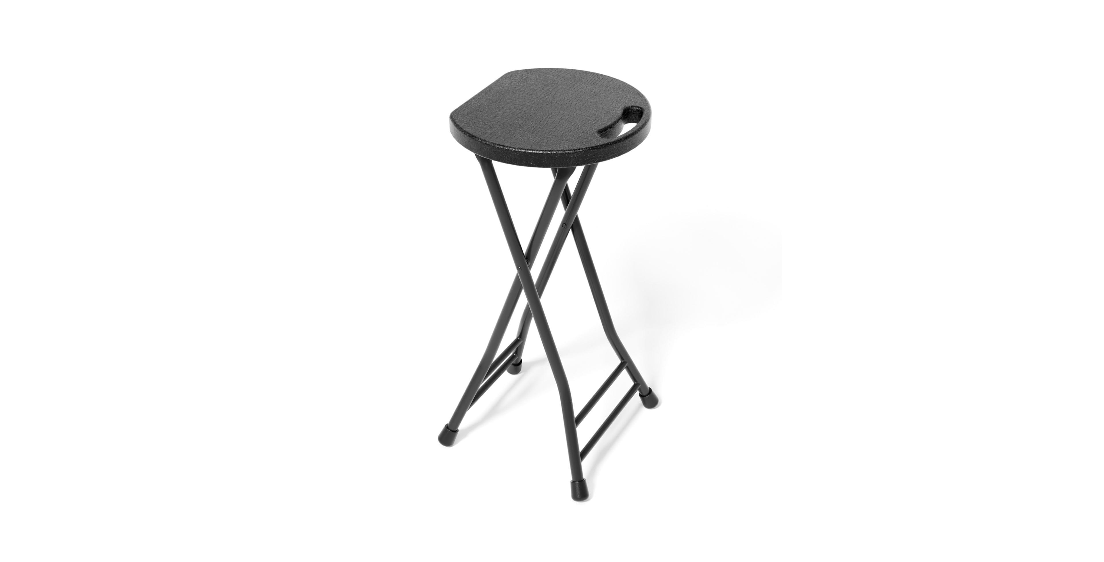 Aofar Folding Stool With Handle Non-slip Feet Steel Plastic Collapsible Indoor Outdoor