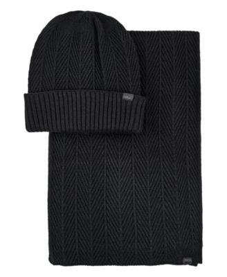 Herringbone Beanie and Scarf, 2-Piece Set