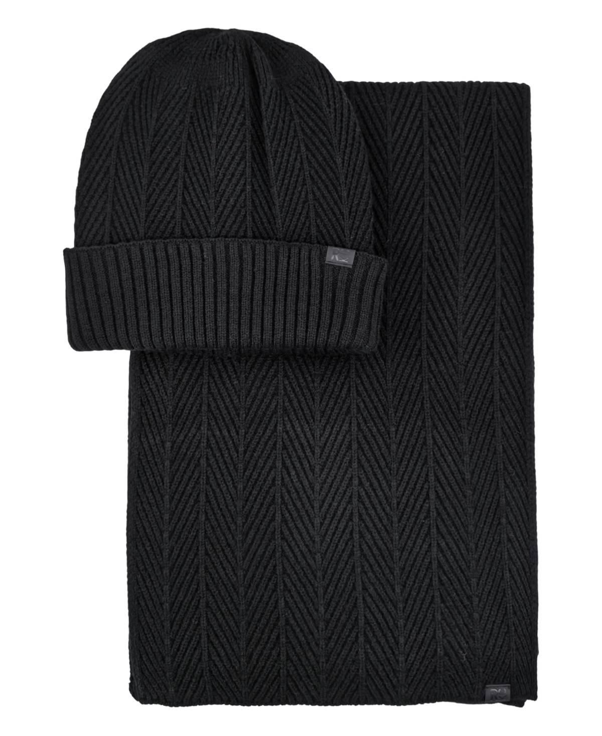 Kenneth Cole Reaction Herringbone Beanie and Scarf, 2-Piece Set