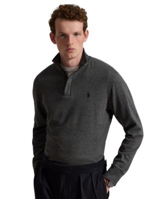 Men's Luxury Jersey Quarter-Zip Pullover Sweater