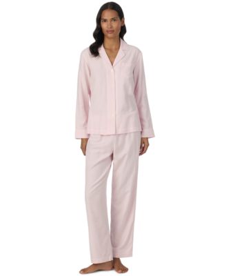Women's Long-Sleeve Striped Notch-Collar Pajama Set