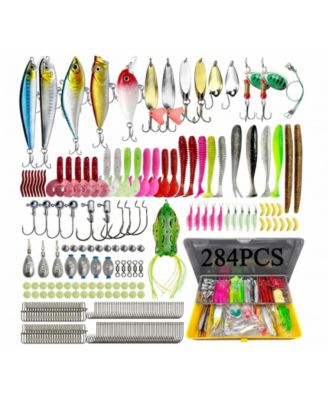 284 Piece Fishing Lure Kit Tackle Box Set Freshwater Saltwater Fishing Gear For All Anglers