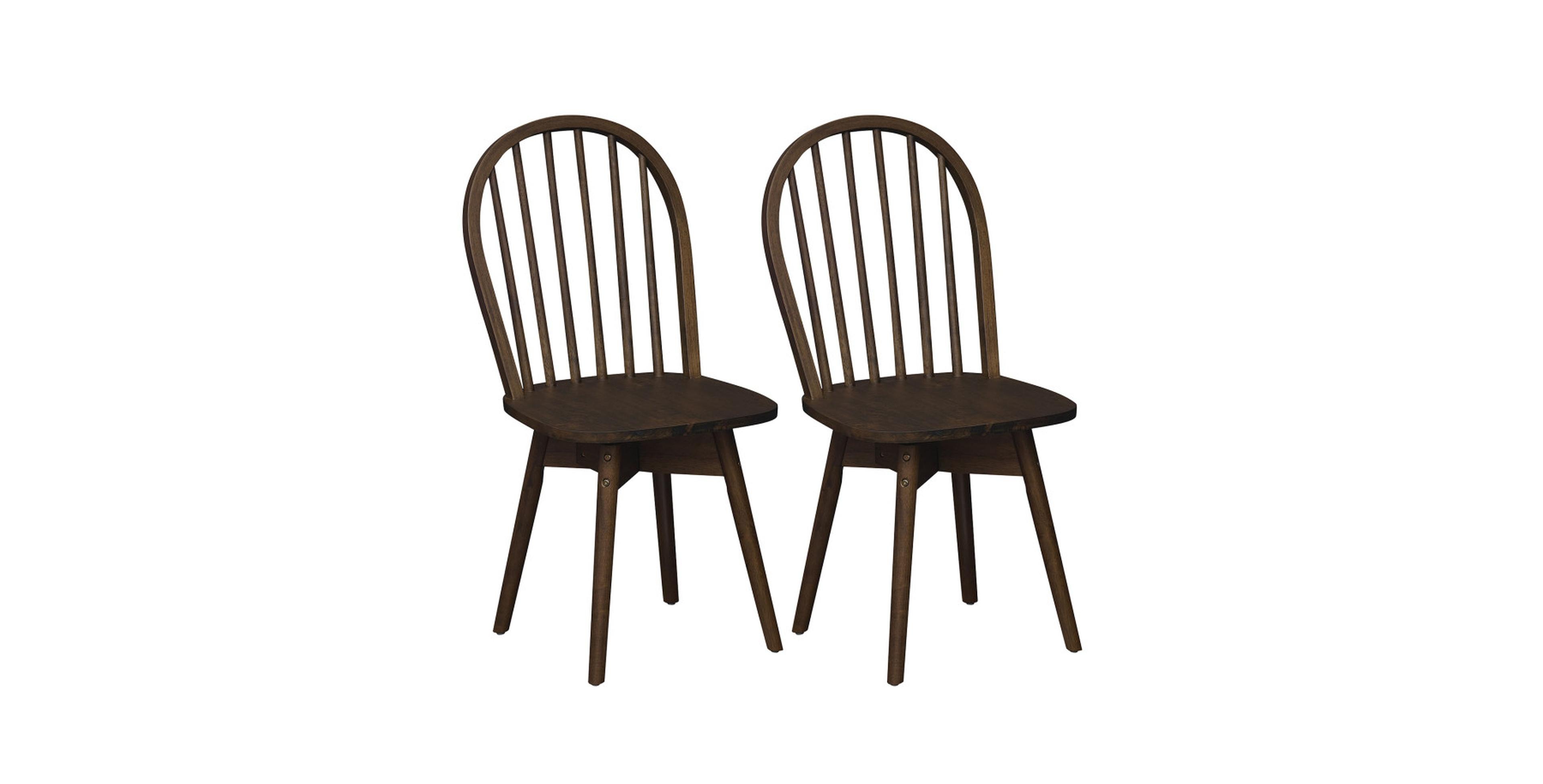 Gouun Swivel Windsor Dining Chairs Set of 2 with Solid Rubber Wood Frame