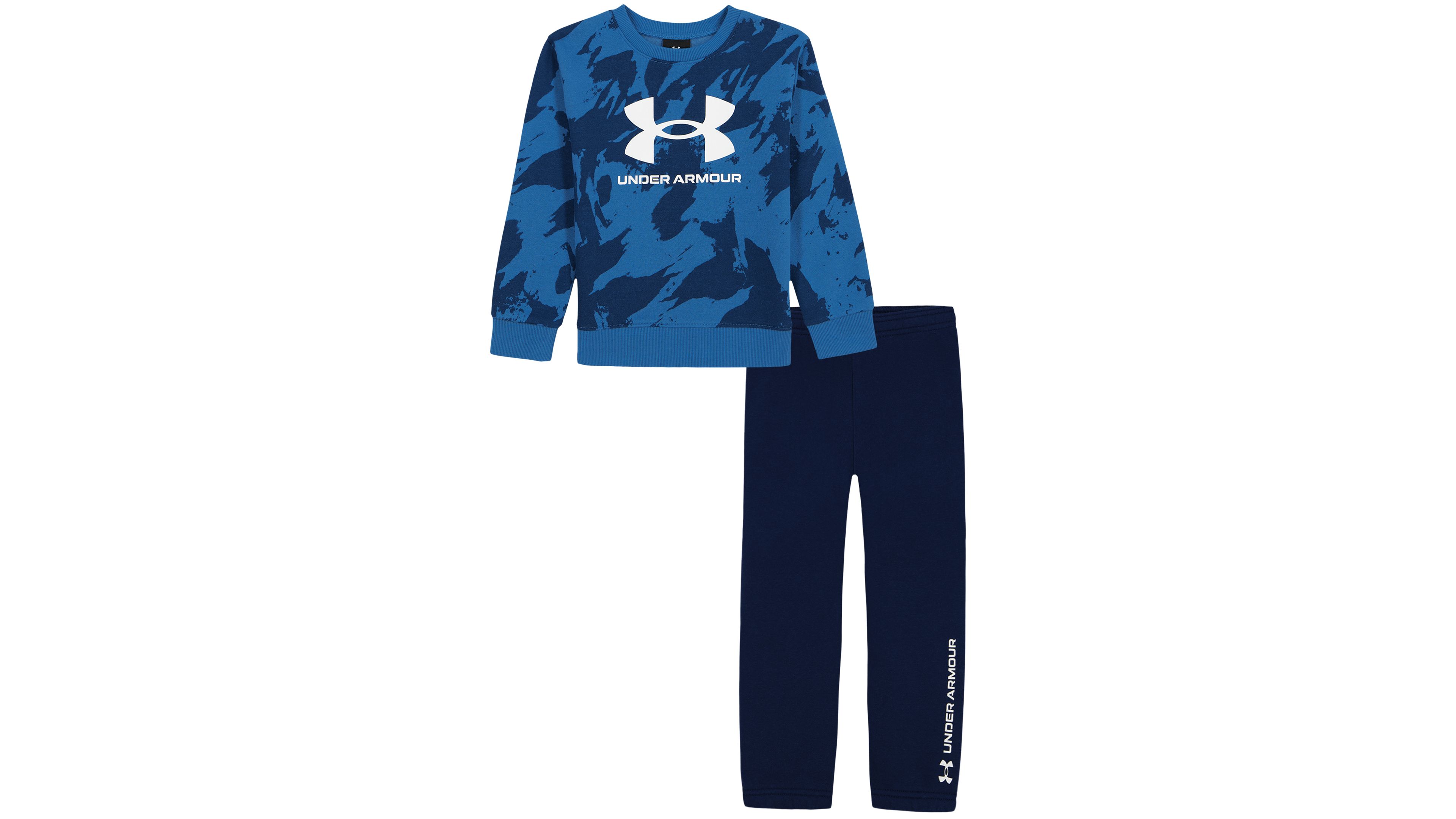 Under Armour Toddler Boys Ua Rival Pattern Long Sleeve Crewneck Fleece Sweatshirt Joggers 2 Piece Set