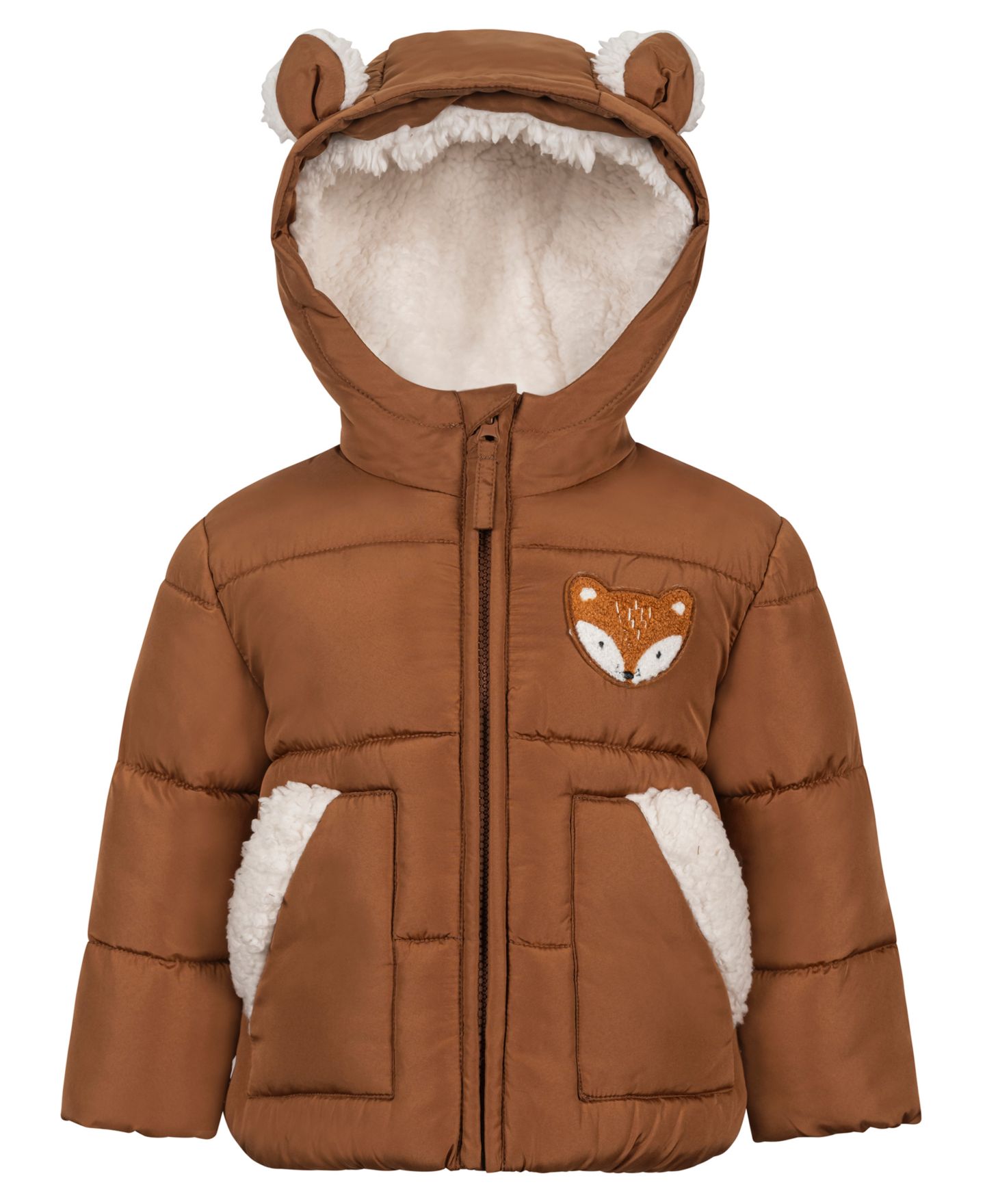 Куртка S Rothschild & CO Hooded Puffer Fox для мальчиков-малышей, цвет: Кедровый — фото 1