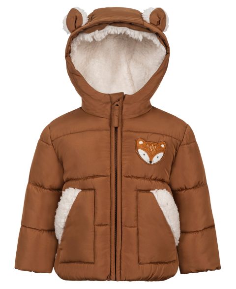 Куртка S Rothschild & CO Hooded Puffer Fox Jacket для мальчиков-малышей, цвет: Кедровый