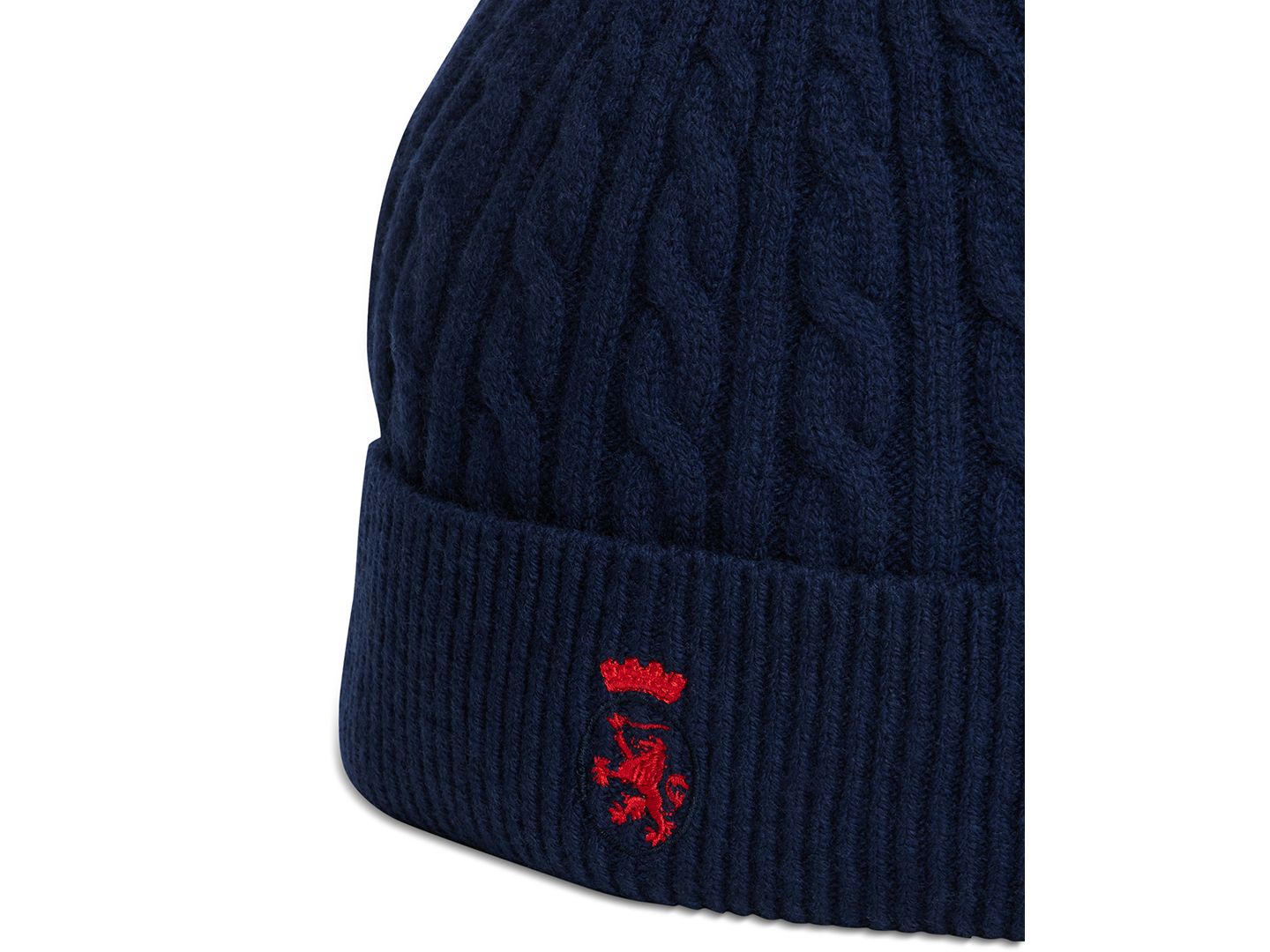 Мужская шапка Tommy Hilfiger American Icons Wool Cable-Knit Ribbed-Cuff Beanie, цвет: Тёмный синий — фото 4