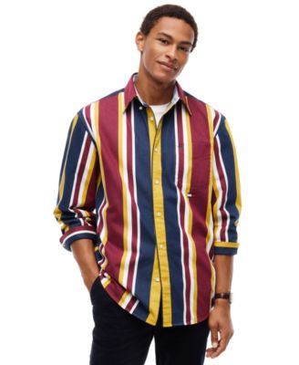 Men's American Heritage Twill Striped Long-Sleeve Relaxed-Fit Shirt