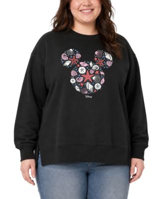 Plus Size Mickey Mouse Graphic-Print Sweatshirt with Ribbed Cuffs and Hem