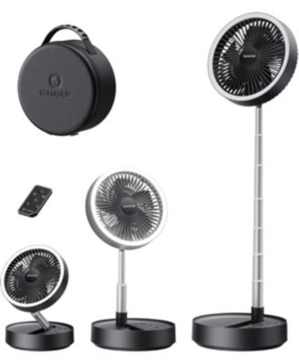 Portable Pedestal Fan 16000mAh Battery Max 74h Runtime, Foldable Oscillating Standing Fan, Collapsible Desk Fans