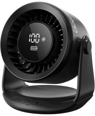Rechargeable Desk Fan, 5 Speeds Ultra Quiet Bedroom Fan with LED Display, 90degree(s) Tilt, 7.7 In USB-C Desktop Fan for Dorm
