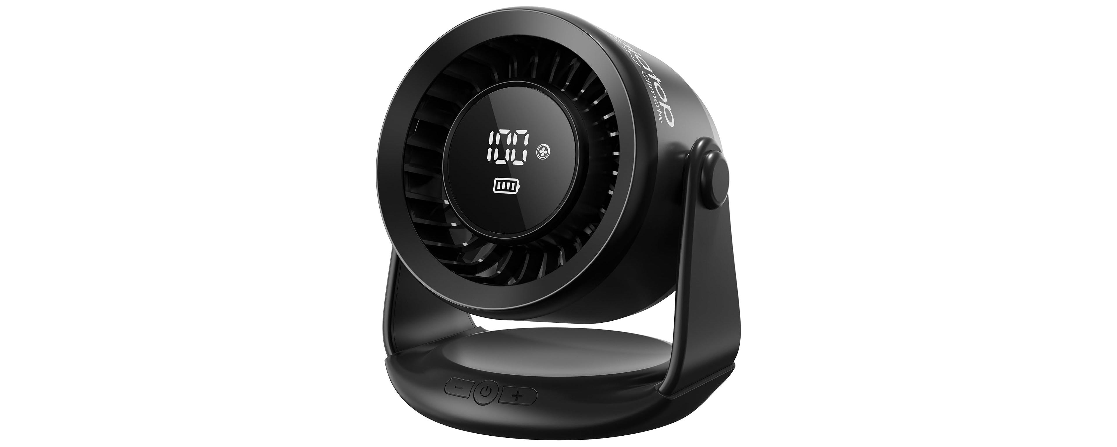 Gaiatop Rechargeable Desk Fan, 5 Speeds Ultra Quiet Bedroom Fan with Led Display, 90degree(s) Tilt, 7.7 In Usb-c Desktop Fan for Dorm