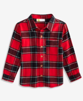 Toddler Boys' 12M-5T Flannel Plaid Long-Sleeve Shirt