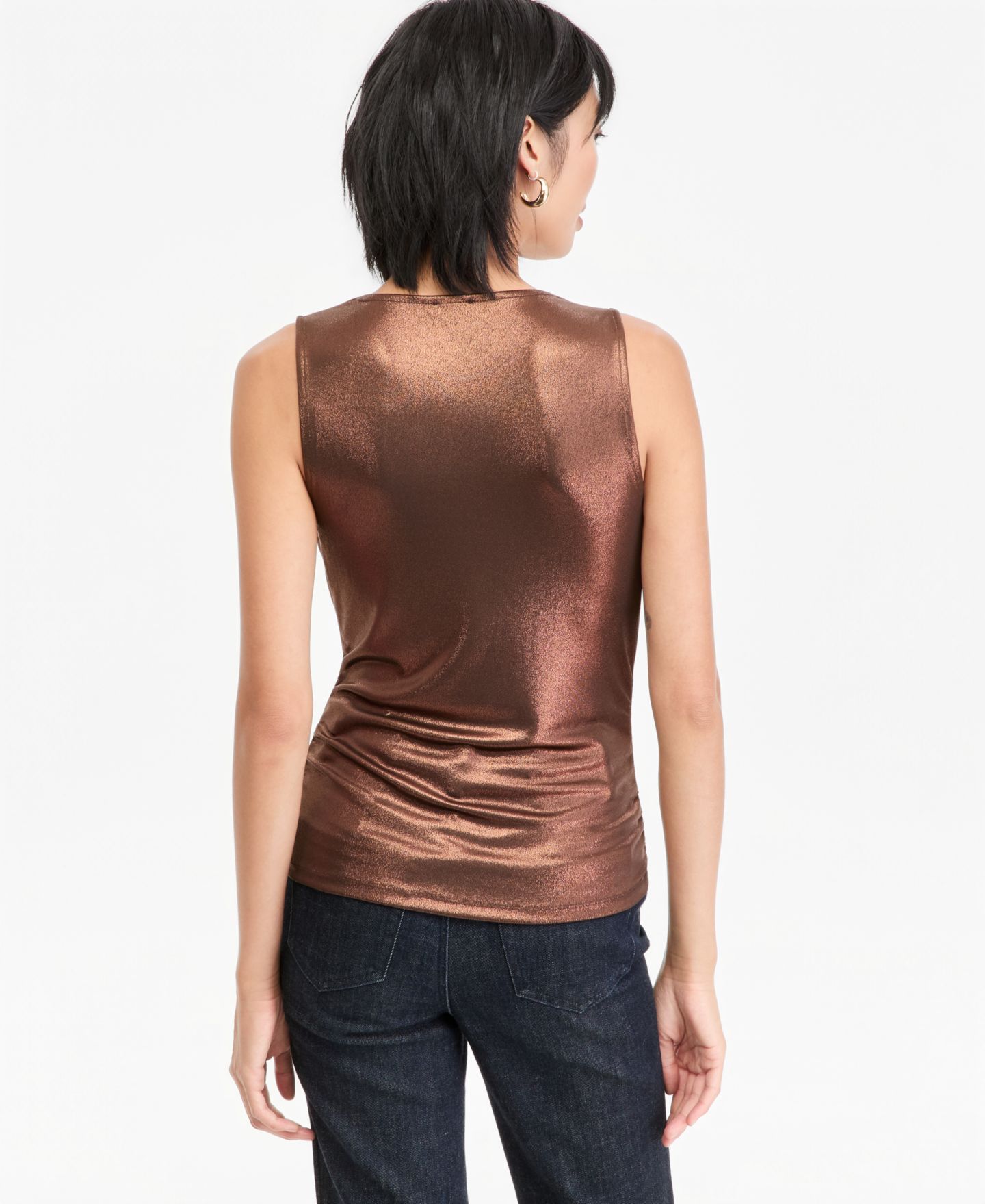 Женский топ I.N.C. International Concepts Sleeveless Cowl-Neck, цвет: Кофейный — фото 2