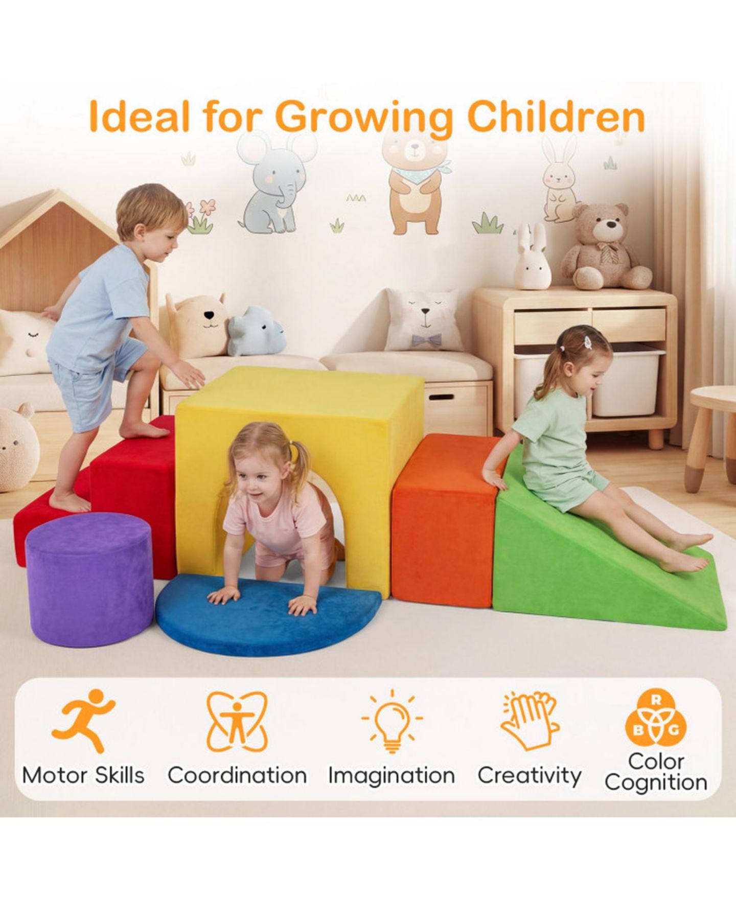 Детские конструкторы SUGIFT Soft Foam Climbing Block 6-Piece Play Set, Ages 3+, цвет: Красный — фото 9