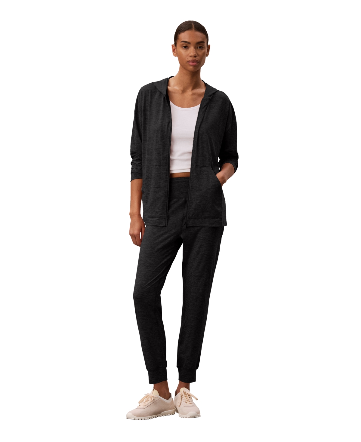 Calvin Klein Performance Women's Melange Lightweight Hooded Jacket