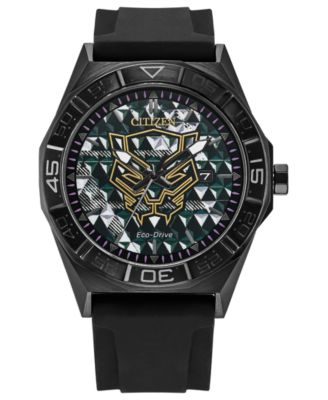 Men's Marvel Black Panther Black Silicone Strap Watch 42mm