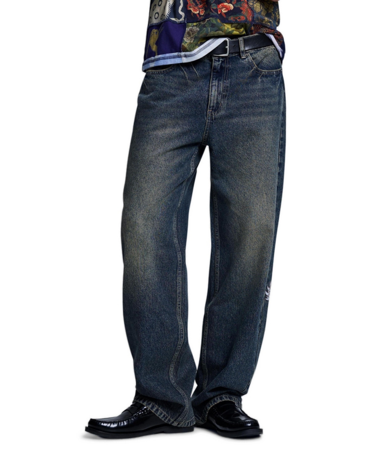 Desigual Men's Straight-Leg Embroidered Denim Jeans