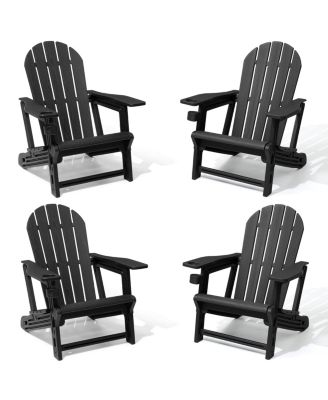 HDPE Adirondack Chair With Cup Holder and Sloped Seat