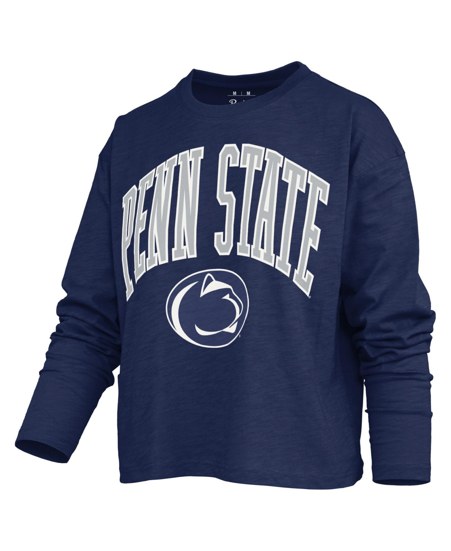 Женская футболка Pressbox Motley Penn State Nittany Lions Burnout Boxy Long-Sleeve Crewneck — фото 2