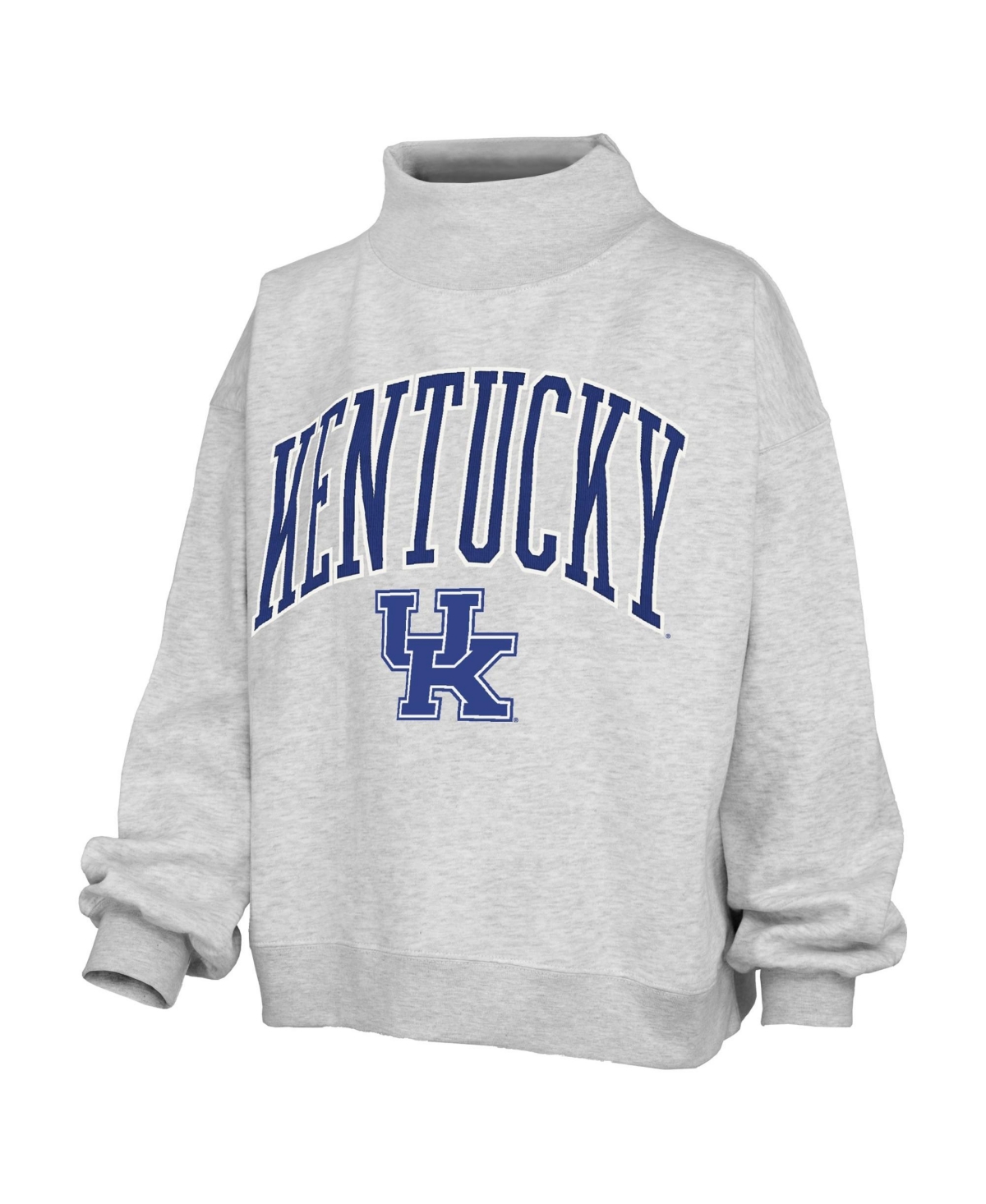 Pressbox Women's Nelson Texture Lingo Kentucky Wildcats Oversized Mock Neck Fleece Sweatshirt