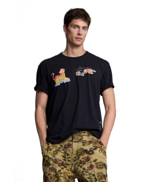 Мужская футболка Desigual Graphic Crew Neck, цвет: Чёрный