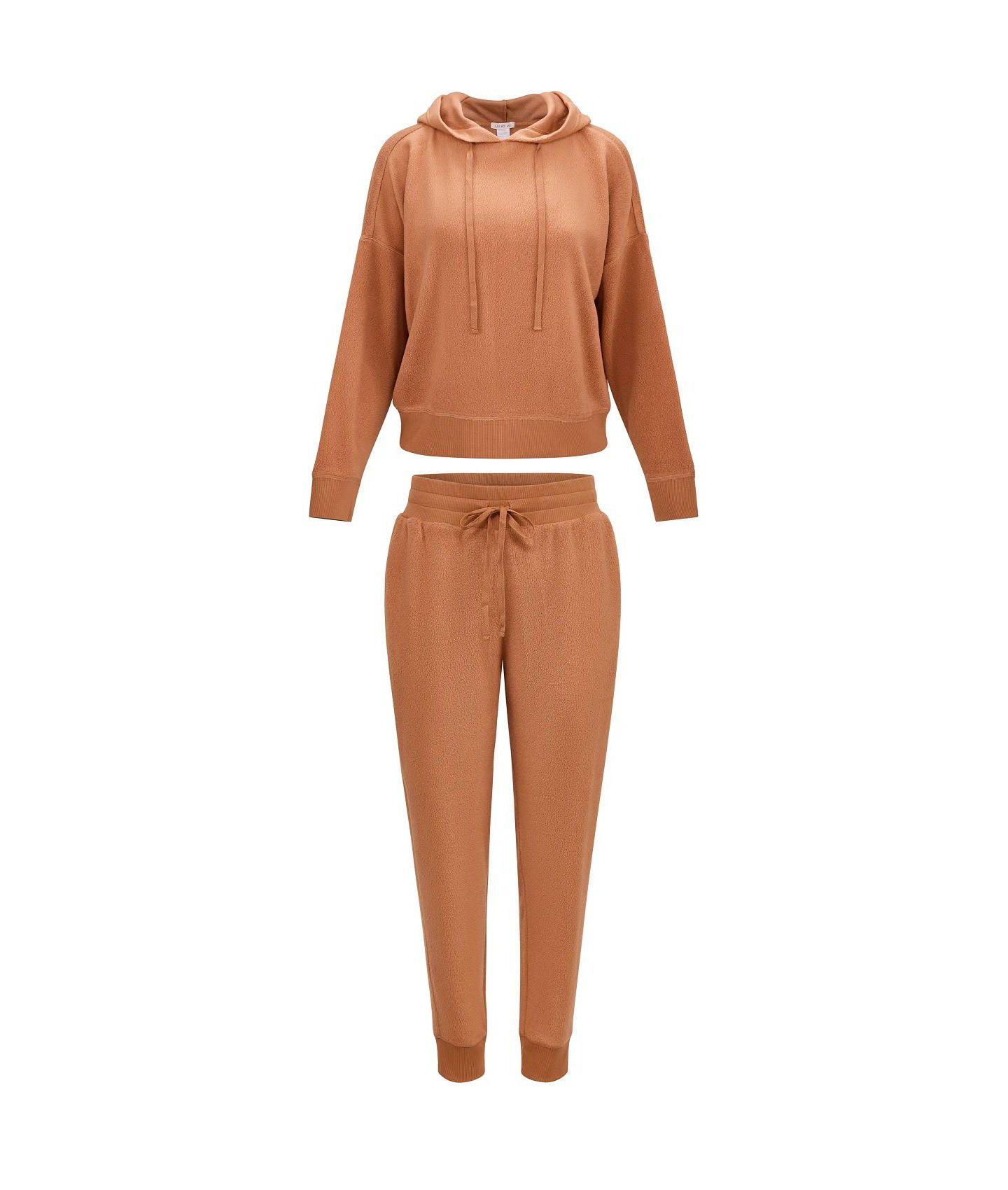 Женский комплект Adore Me Davinia Fleece Matching Hoodie and Jogger Set, 2-Piece Set, цвет: Тёмный бежевый — фото 4