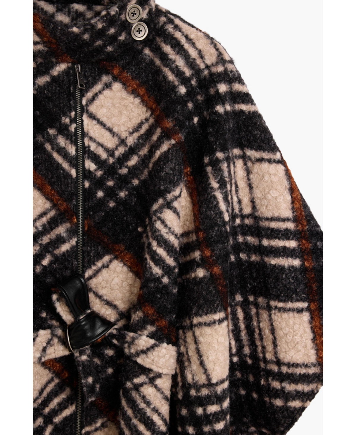 Desigual Women's Checkered Poncho