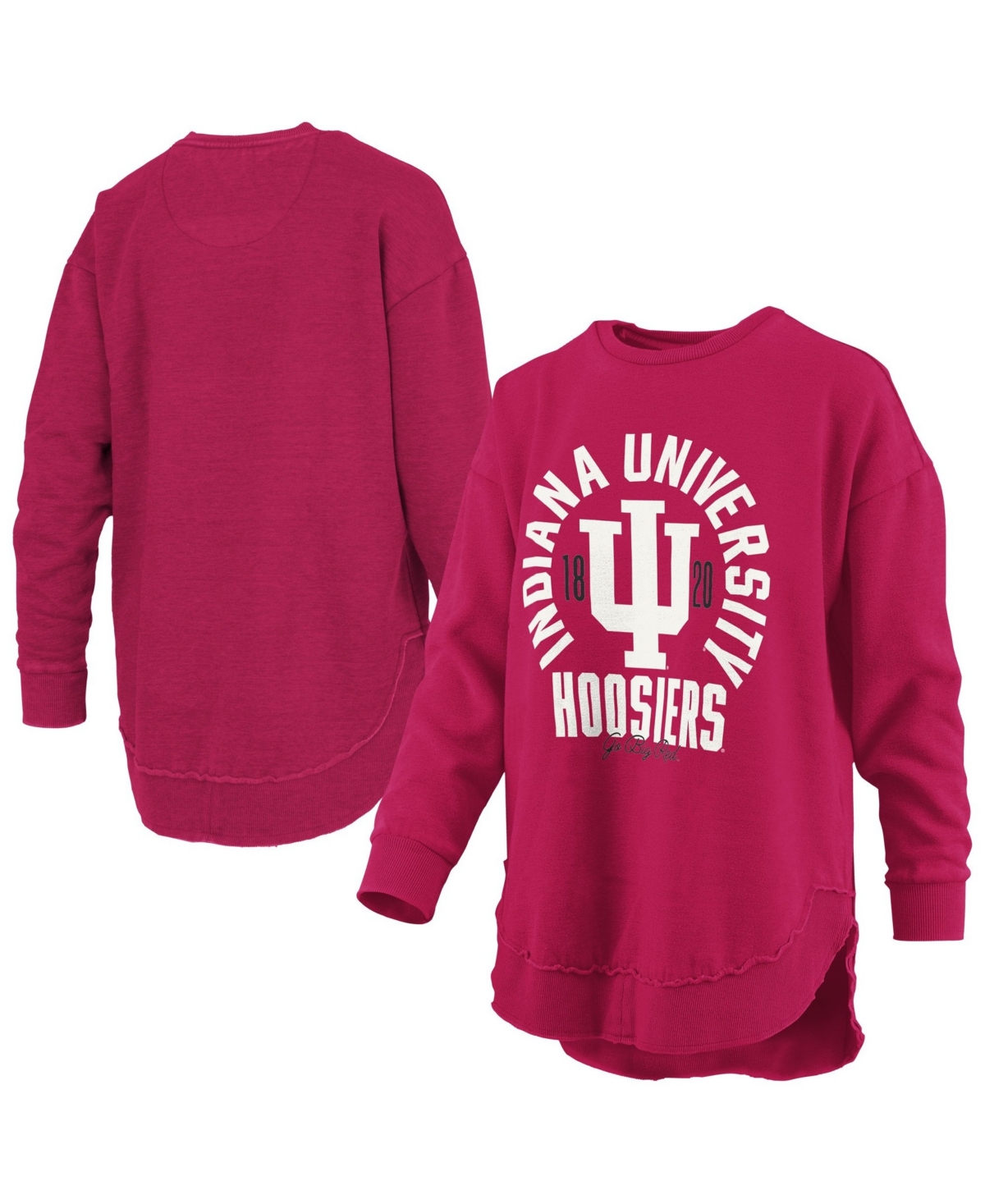 Pressbox Women's Indiana Hoosiers Blitz Fleece-lined Crewneck Sweatshirt In Crimson