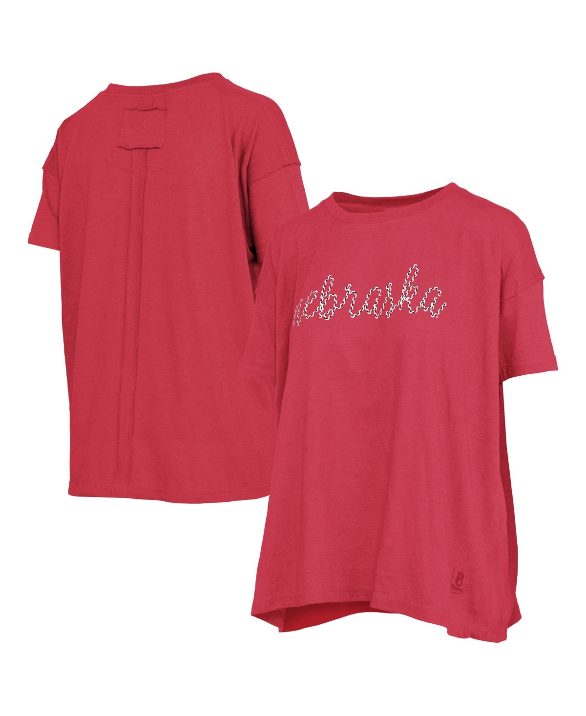 Pressbox Women's Nebraska Huskers Oversized Heather T-Shirt
