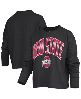 Women's Ohio State Buckeyes Motley Burnout Boxy Long Sleeve T-Shirt