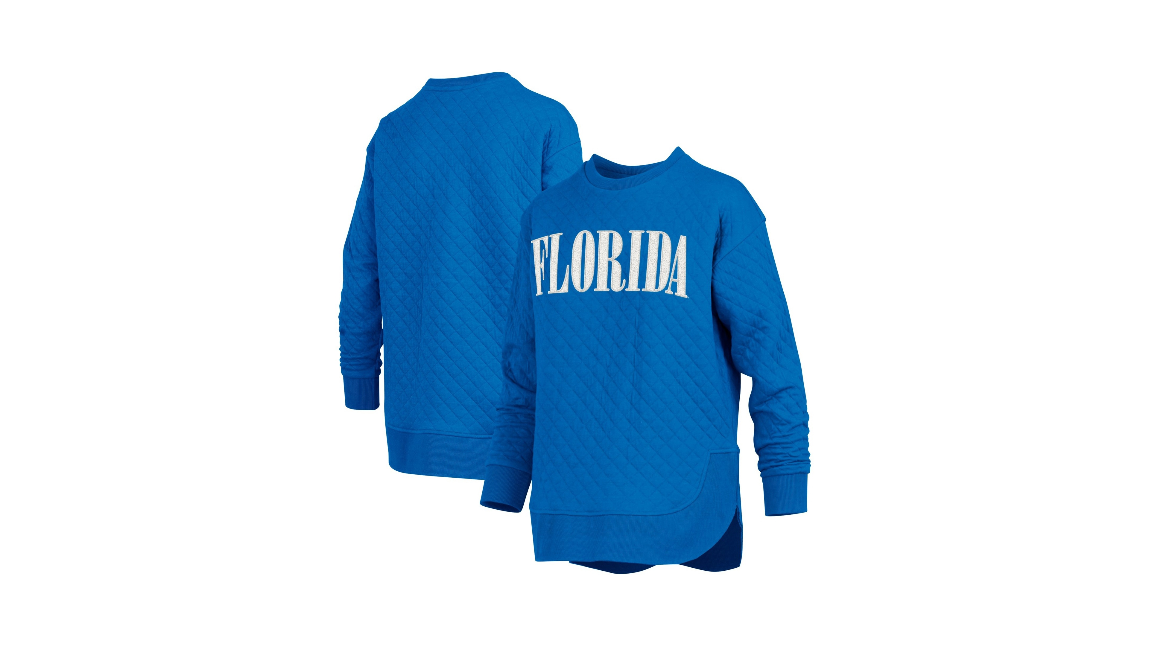 Pressbox Women's Florida Gators Quilted Graphic Long-Sleeve Pullover Sweatshirt