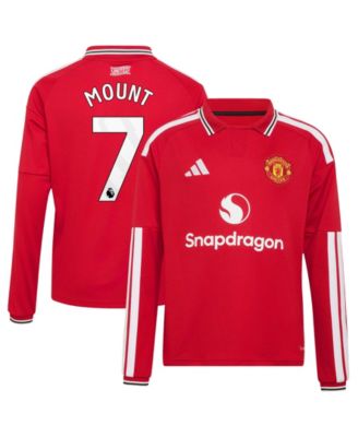 Boys' and Girls' Manchester United Mason Mount 2026/27 Home Long-Sleeve Regular-Fit Polo-Collar Jersey