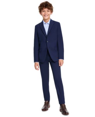 Boys' Mini Grid Slim Fit Single-Breasted Suit, 2-Piece Set