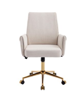  Mid Back Office Chair with Adjustable Height and Striped Fabric