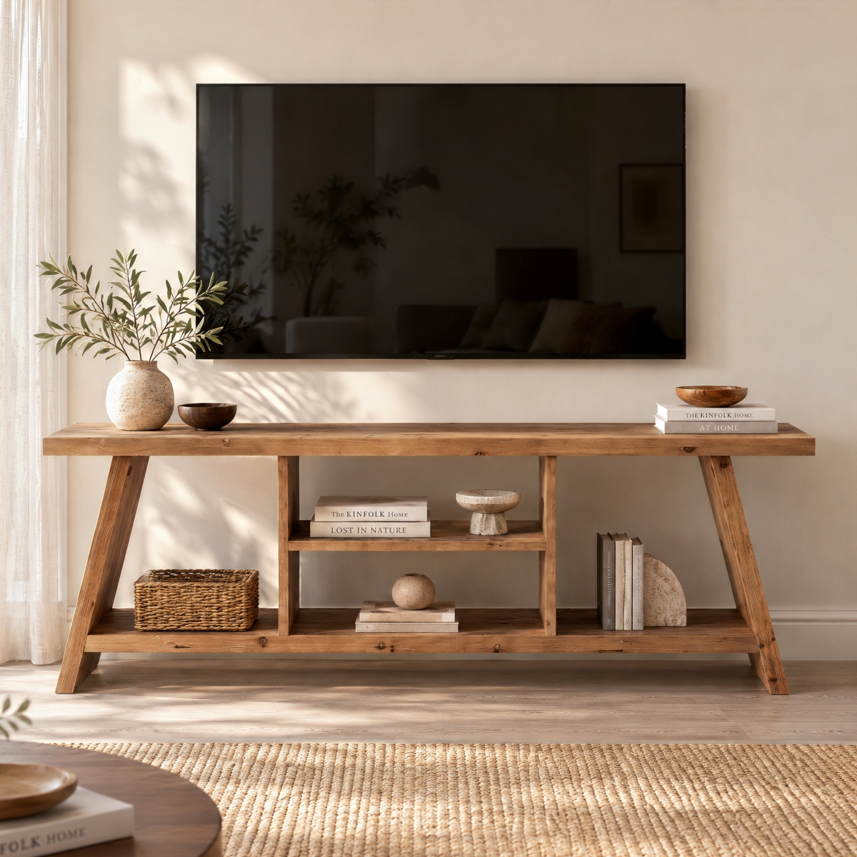 Tribesigns Tv Stand, Entertainment Center with Open Shelves