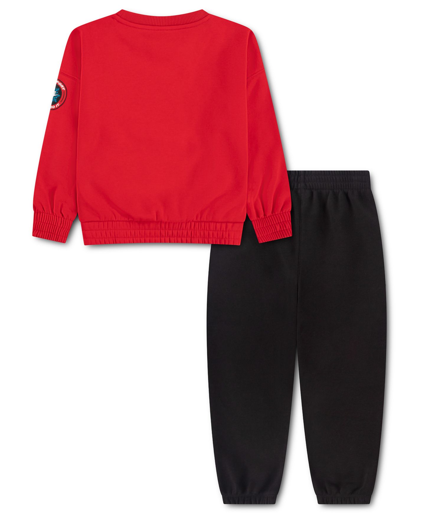 Детский комплект Nike Snow Motion Fleece-Graphic Sweatshirt and Pants, 2-Piece Set, цвет: Чёрный / Красный — фото 2
