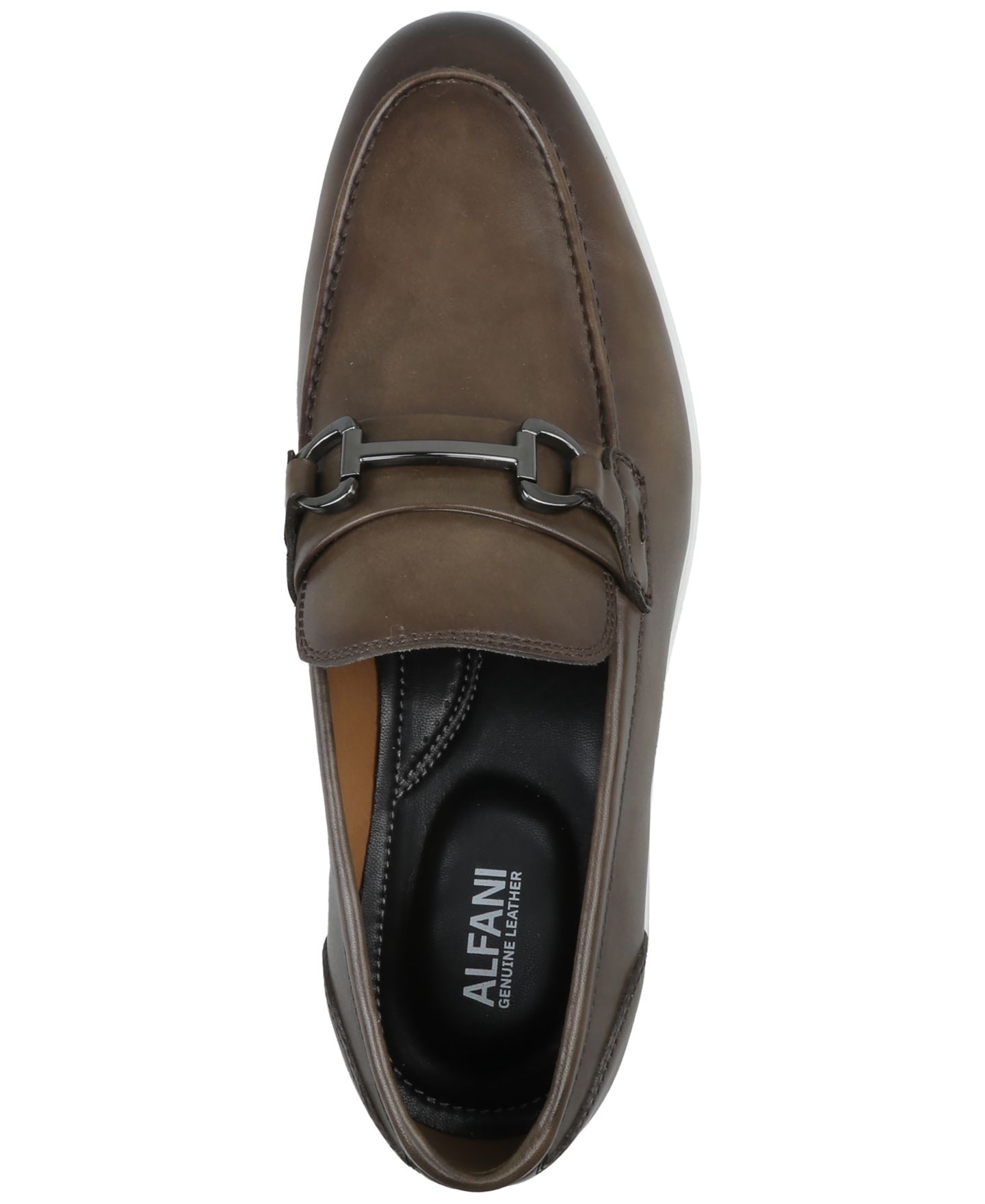 Мужские туфли Alfani Genuine Leather Slip-On, цвет: Мох зелёный — фото 4