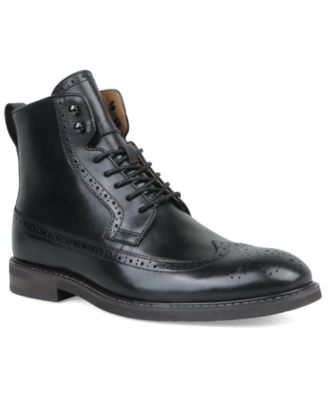 Men's Leather Block-Heel Dress Boots