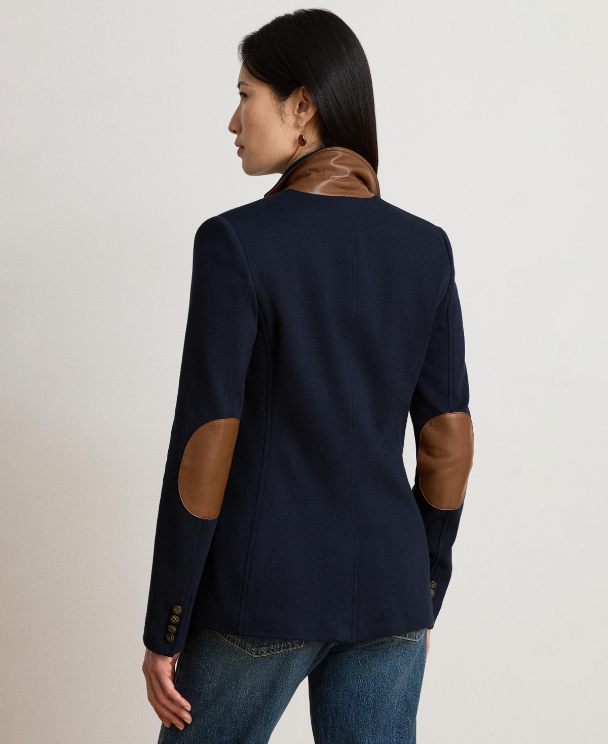 Lauren Ralph Women's Herringbone Notch Lapel Blazer